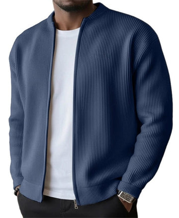 Oliver | Men's Ribbed Zip Through Knit Cardigan Jacket