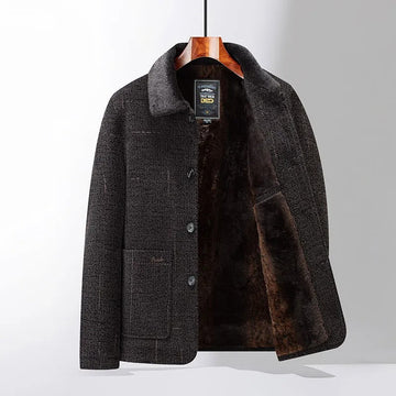 Noah | Men's Fleece Lined Fur Collar Wool Blend Jacket