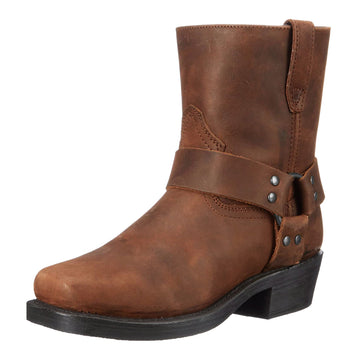Samuel | Men's Leather Biker Ring Detail Harness Ankle Boots