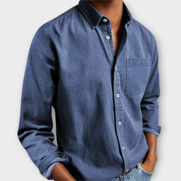 Arthur | Men's Washed Denim Long Sleeve Shirt