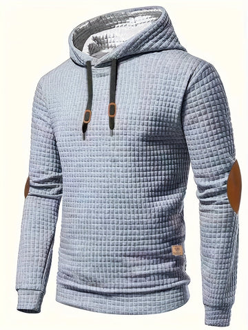 Movel | Men's Textured Grid Drawstring Pullover Hoodie