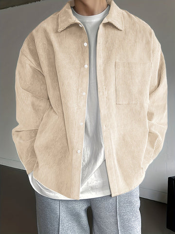 Noah | Men's Corduroy Relaxed Fit Long Sleeve Overshirt