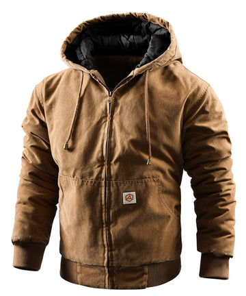 Archie | Men's Hooded Quilted Puffer Lined Canvas Jacket