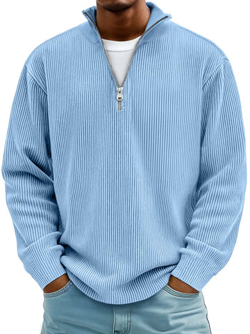 Lucas | Men's Long Sleeve Ribbed Half Zip Jumper