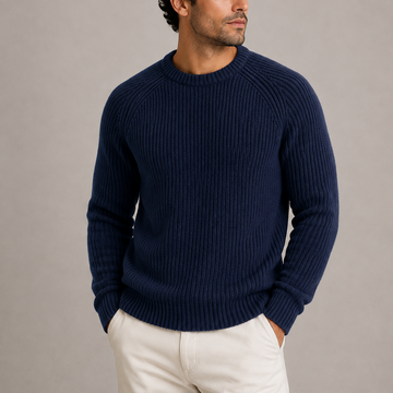 Sebastian | Men's Ribbed Knit Raglan Sleeve Crew Neck Jumper