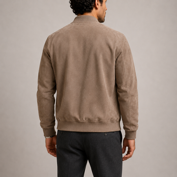 Julian | Men's Suede Lightweight Zip Up Bomber Jacket