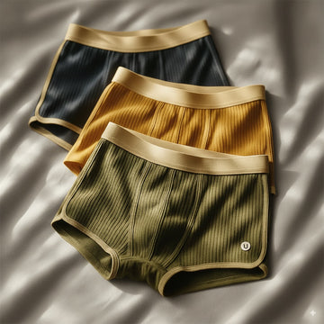 Ethan | Men's 3 Pack Organic Cotton Ribbed Boxer Trunks