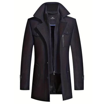 Sebastian | Men's Wool Blend Double Collar Trench Coat