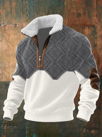 Rowan | Men's Colour Block Fleece Lined Half Zip Jumper