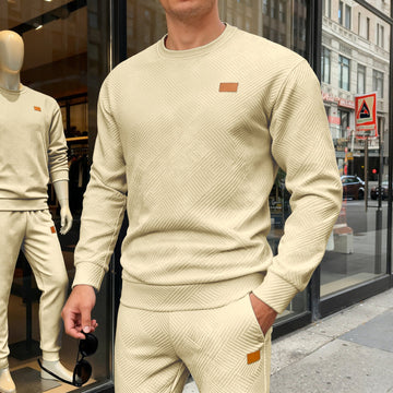 Anthony | Men's Diagonal Textured Crew Neck Jumper