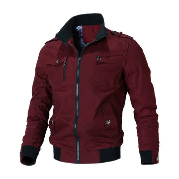 William | Men's Stand Collar Military Style Canvas Winter Jacket