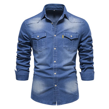 Harry | Men's Washed Western Dual Pocket Denim Shirt