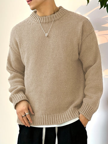 Erik | Men's Dropped Shoulders Chunky Knit Crew Neck Jumper