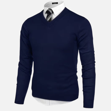 Anthony | Men's Longline Knit V Neck Jumper
