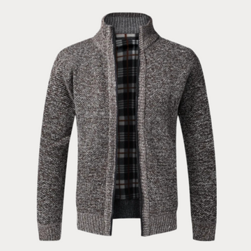 Mason | Men's Zip Up Sculpted Draped Knit Cardigan
