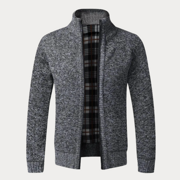 Mason | Men's Zip Up Sculpted Draped Knit Cardigan