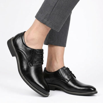 Lucien | Men's Lace Up  Leather Brogue Detail Derby Shoes