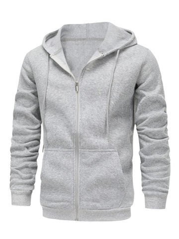 John | Men's Full Zip Drawstring Hooded Cardigan