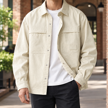 Gary | Men's Cotton Utility Pocket Overshirt Jacket