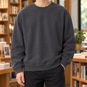 Carl | Men's Washed Cotton Blend Crew Neck Sweatshirt