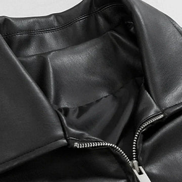 Harry | Men's Faux Leather Collared Zip Up Jacket