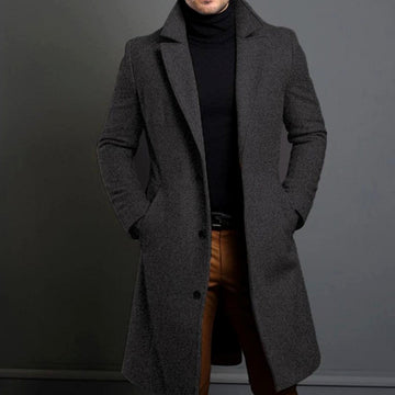 Laurent | Men's Single Breasted Wool Overcoat
