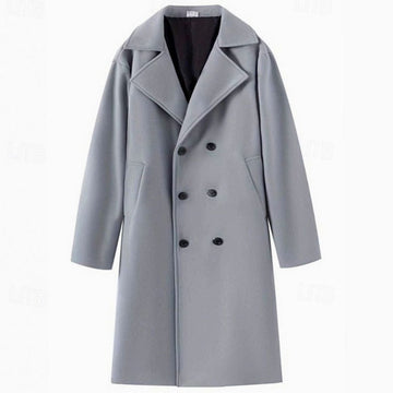 Caleb | Men's Double Breasted Wool Blend Tailored Coat