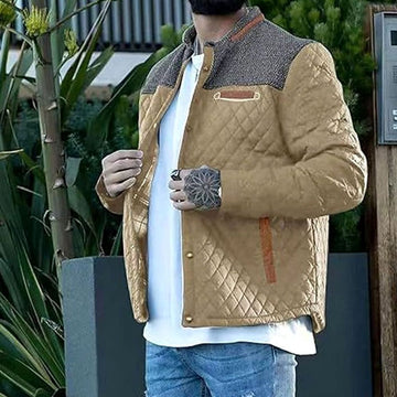Lucas | Men's Stand Collar Button Front Quilted Winter Jacket