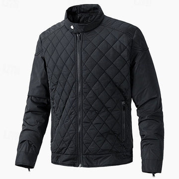 James | Men's Stand Collar Full Zip Quilted Bomber Jacket
