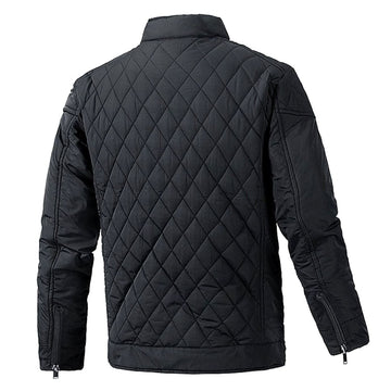 James | Men's Stand Collar Full Zip Quilted Bomber Jacket