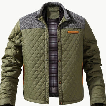 Matthew | Men's Two Tone Snap Front Quilted Jacket
