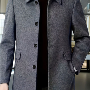 Mason | Men's Single Breasted Wool Blend Coat