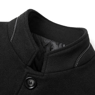 James | Men's Wool Blend Stand Collar Tailored Coat