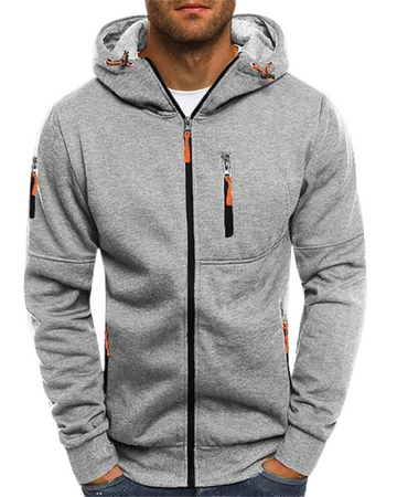 Ethan | Men's Marl Full Zip Hooded Sweatshirt